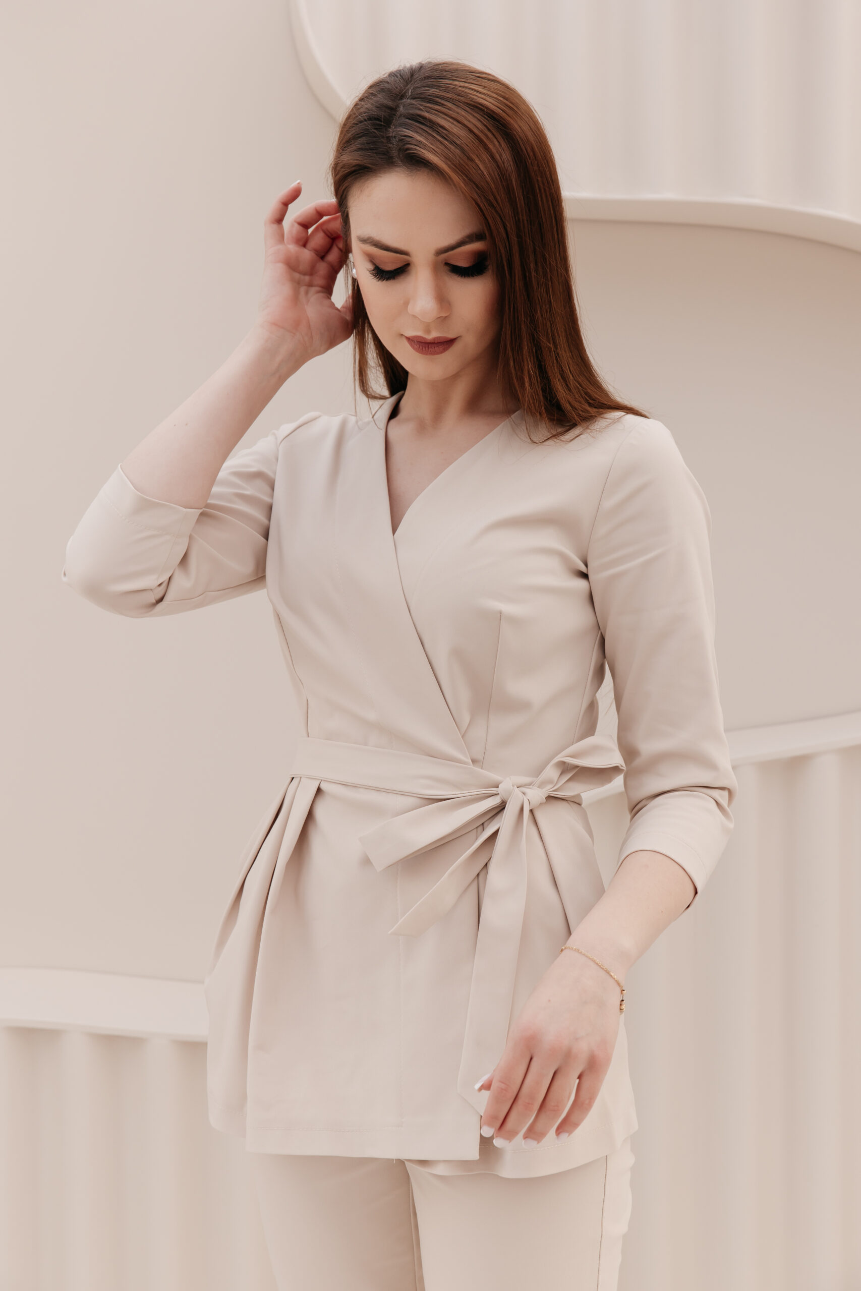 Uniform medyczny Sophia Beż XXS,S,M,L,XXL,XXXL - obrazek 2