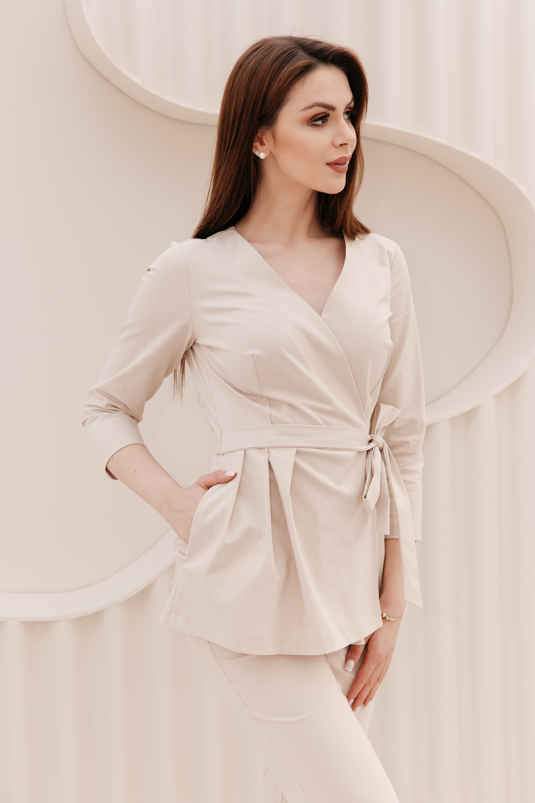 Uniform medyczny Sophia Beż XXS,S,M,L,XXL,XXXL - obrazek 5